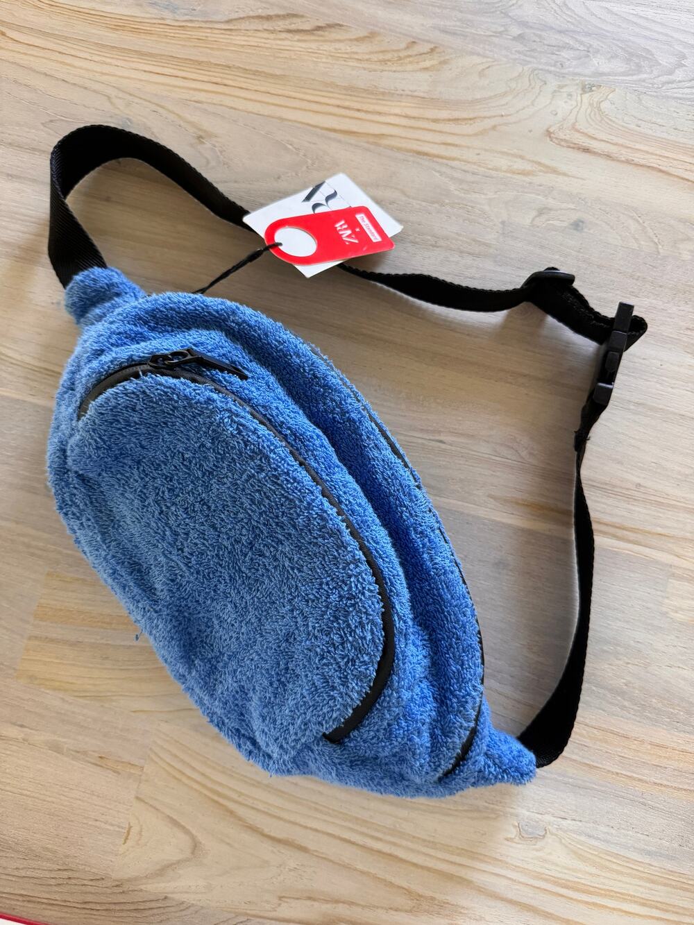 ZARA x The Standard Blue M Adjustable Straps Fleece Fanny Waist Bag NWT RARE